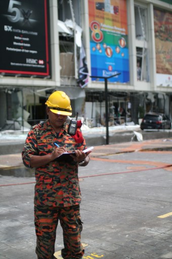 The police and fire department are all over the site.